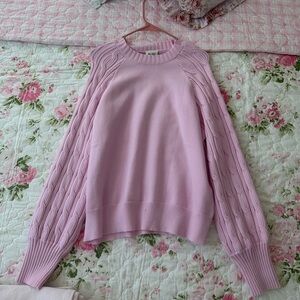 Light Pink Cable Knit Sweater